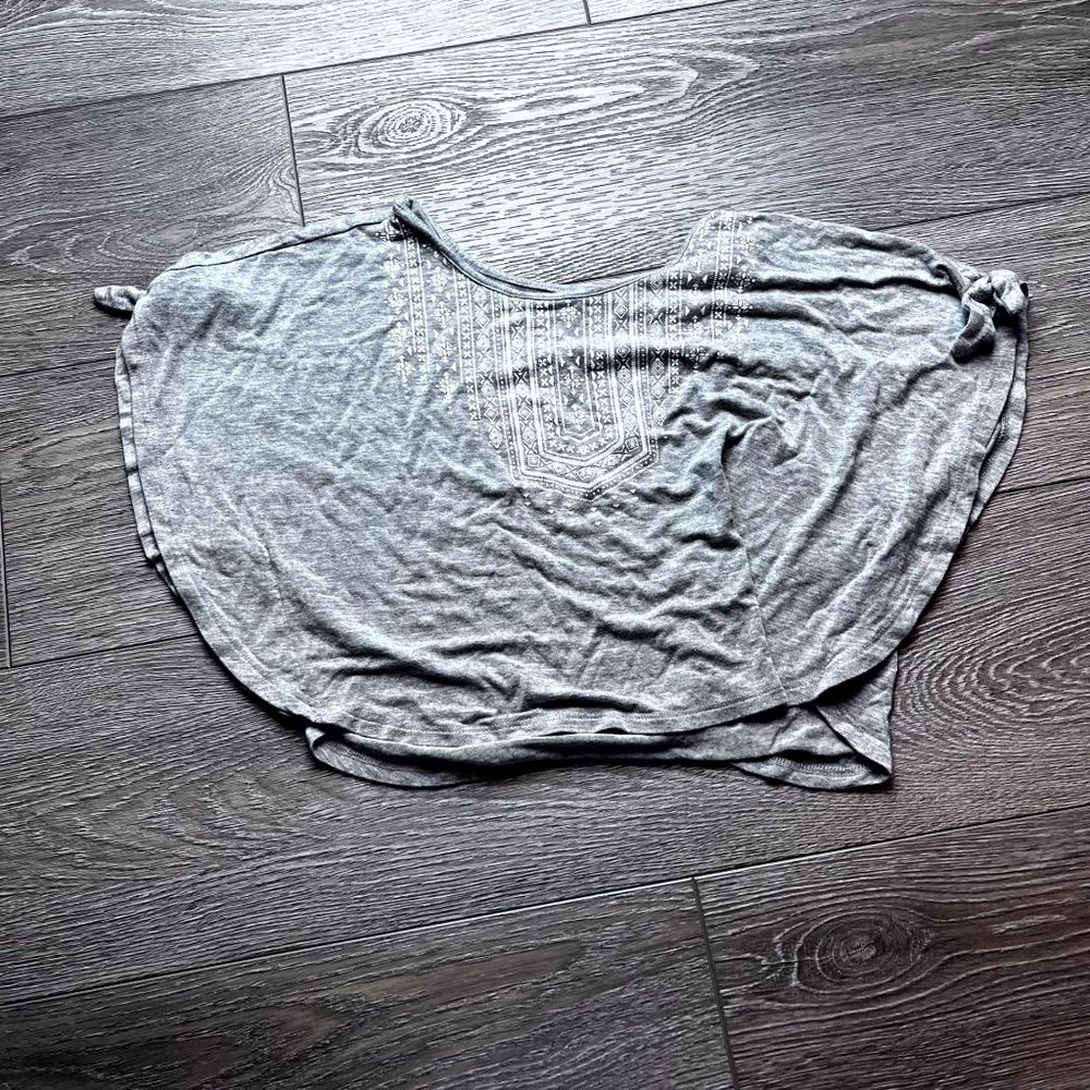 Justice Grey Crop Top Size 6